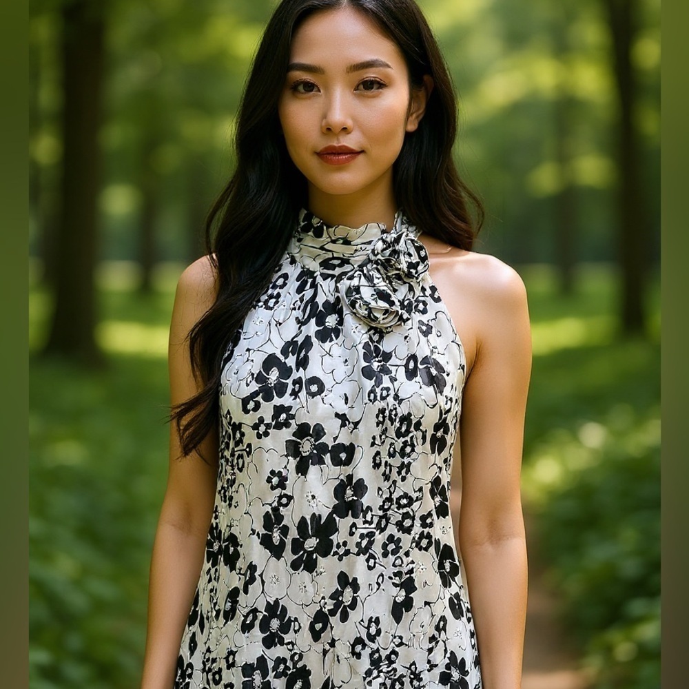 Cynthia Rowley 100% Silk Highneck Sleeveless Top